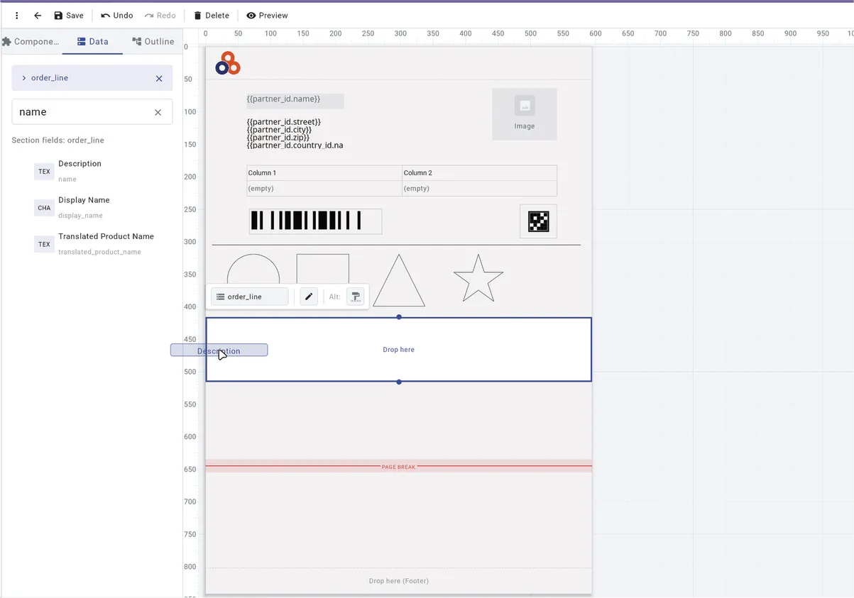 Component Palette Interface